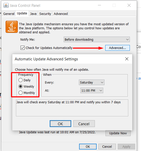 agar notifikasi java update windows 10 tidak muncul di waktu tertentu