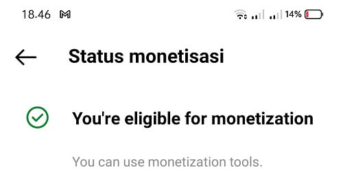 cek status monetisasi akun instagram