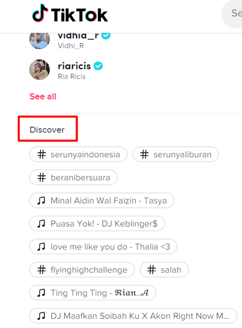 konten yang sedang trending