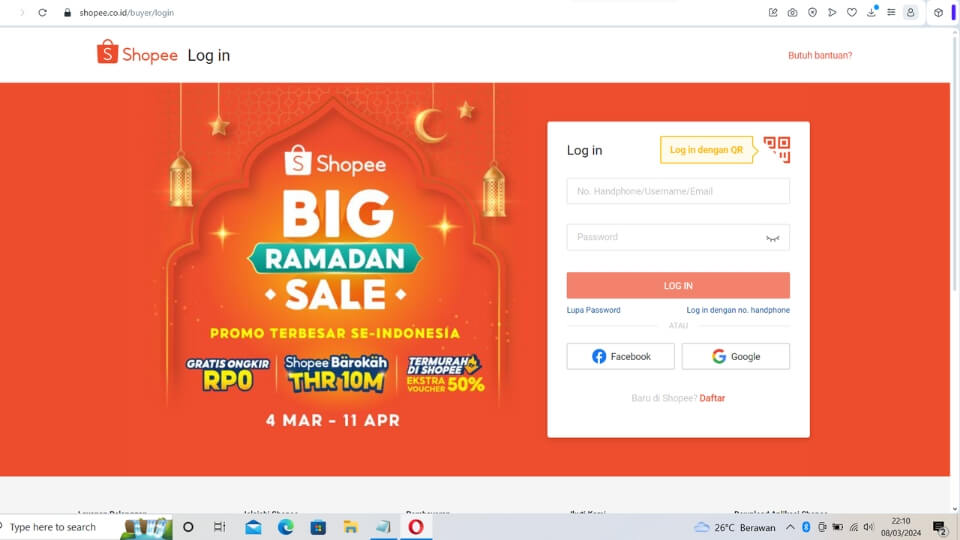 cara login shopee tanpa verifikasi EMAIL DAN NOMOR HP